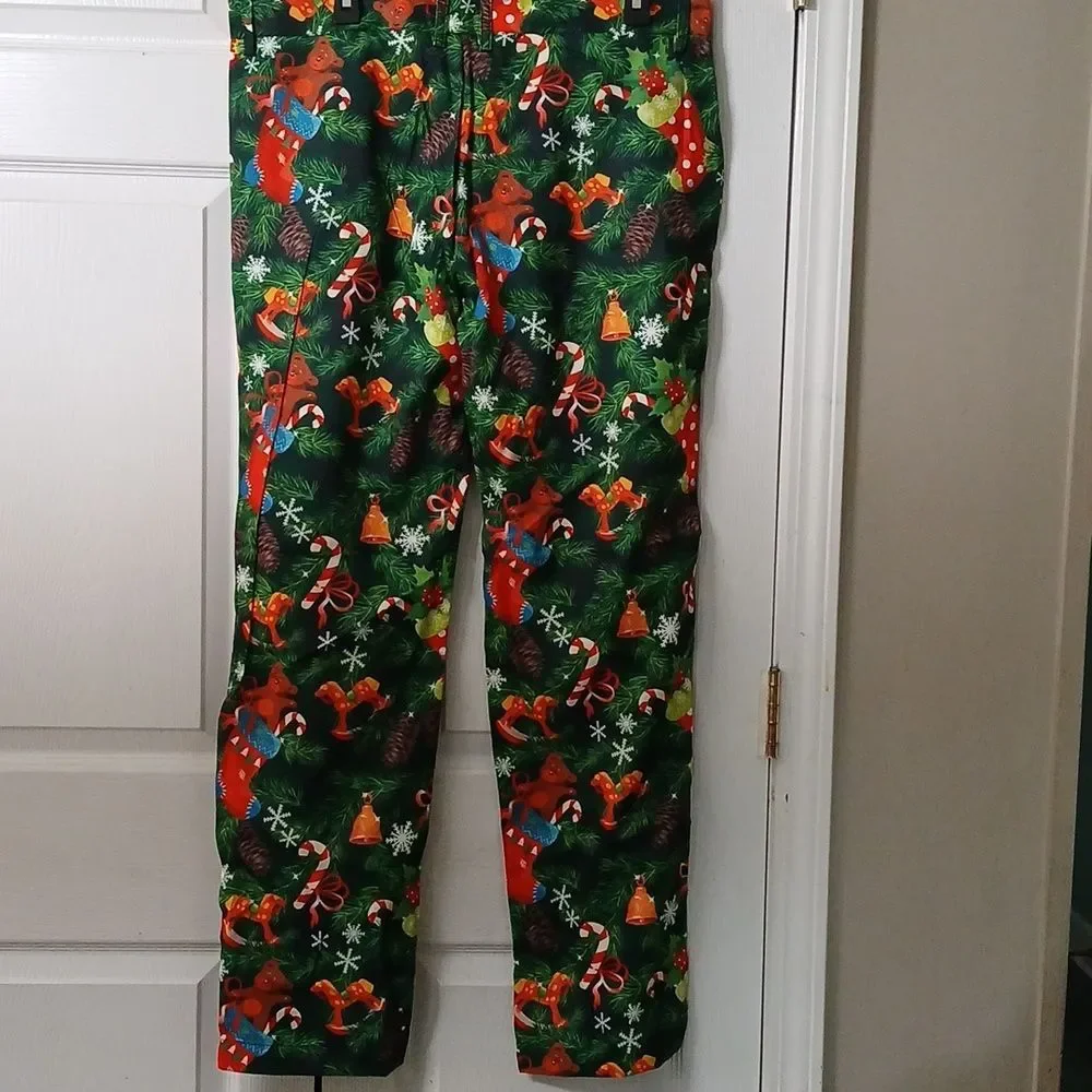 Christmas Men's Festive Holiday Print Pants  Sz XL (36